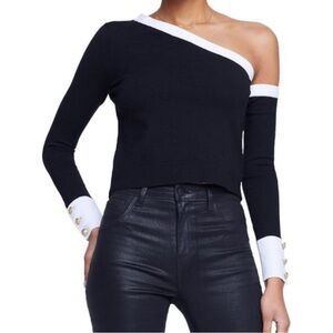 L’agence NWT Maeve Off Shoulder Pullover Sweater Preppy Sexy Classic Womens XXS